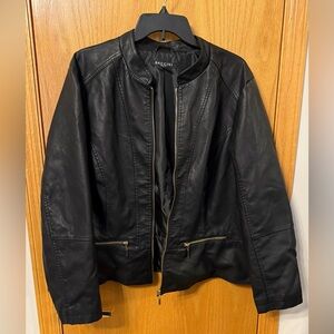 Baccini Black Faux Leather Jacket